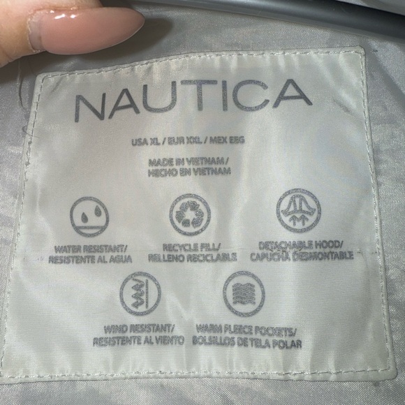 Nautica Women's Cream Puffer Coat with Faux Fur Trim - Picture 7 of 9